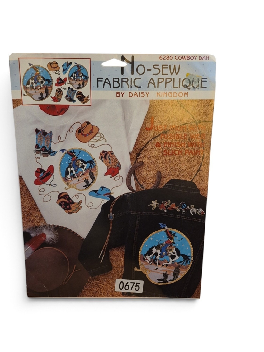 No-Sew Fabric Applique - Cowboy Design (Blue, Black, Brown)